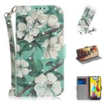 Pattern Printing Light Spot Decor Leather Phone Case Wallet for Samsung Galaxy M31 – Beautiful Flowers