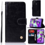 Premium Vintage Leather Wallet Case for Samsung Galaxy A21 – Black
