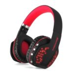 BEEXCELLENT Q2 Foldable Bluetooth Headphones with LED Light Wireless Stereo Gaming Headsets – Red