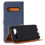 Oxford Cloth with Wallet Leather Stand Casing for LG V60 ThinQ 5G – Dark Blue