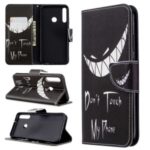 Pattern Printing Leather Wallet Shell for Huawei P40 Lite E / Y7p – Don’t Touch My Phone