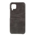 Double Card Slots PU Leather Coated PC Case for Huawei P40 lite/Nova 7i/nova 6 SE – Grey