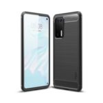 MOFI Carbon Fiber Brushed TPU Cell Phone Cover for Huawei P40 – Dark Black
