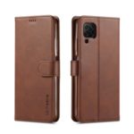 LC.IMEEKE Leather Wallet Stand Case for Huawei P40 Lite/Nova 6 SE/Nova 7i – Coffee