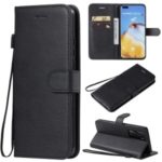 PU Leather Wallet Stand Case for Huawei P40 Pro – Black
