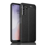 Litchi Texture Soft TPU Mobile Phone Shell for Huawei nova 7 SE – Black