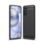 Carbon Fiber Brushed TPU Mobile Phone Shell for Honor 30 – Black