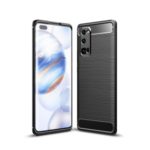 Carbon Fiber Brushed TPU Back Phone Case for Honor 30 Pro – Black