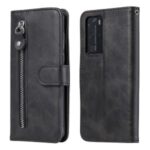Zipper Pocket Wallet Leather Stand Case for Huawei P40 Pro – Black