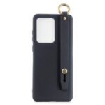 TPU Cell Phone Back Case with Wrist Strap Kickstand for Huawei P40 Pro – Black