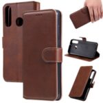 Classic Wallet Stand Flip Leather Phone Case for Huawei P40 Lite E / Y7p – Brown