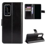Crazy Horse Texture Leather Wallet Phone Case for Huawei P40 Pro+/P40 Pro Plus – Black