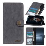 KHAZNEH Vintage Style Leather Wallet Stand Phone Shell for Motorola Moto G8 Power – Black
