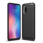 Carbon Fibre Brushed TPU Case Shell for Xiaomi Mi 10 Lite 5G – Black
