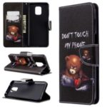 Pattern Printing Leather Wallet Protective Case for Xiaomi Redmi Note 9/Note 9S/Note 9 Pro – Fierce Bear