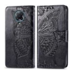 Imprint Butterfly Flower Magnetic Leather Stand Case for Xiaomi Redmi K30 Pro – Black