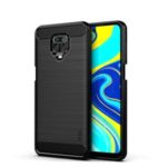 MOFI Carbon Fiber Texture Brushed TPU Shell Case for Xiaomi Redmi Note 9S/Note 9 Pro – Black
