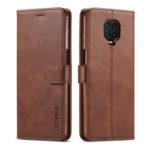 LC.IMEEKE Leather Wallet Case for Xiaomi Redmi Note 9 Pro/Note 9 Pro Max/Note 9S – Coffee