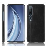 PU Leather Coated PC + TPU Hybrid Phone Case for Xiaomi Mi 10 – Black