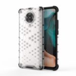 Honeycomb Pattern Shock-proof TPU + PC Hybrid Case for Xiaomi Redmi K30 Pro – White