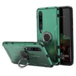 Drop-proof Kickstand Metal Silicone Combo Case for Xiaomi Mi 10 – Green