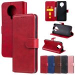Classics PU Leather Wallet Stand Magnetic Phone Cover for Xiaomi Redmi K30 Pro/Poco F2 Pro – Red