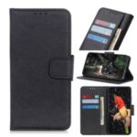 Litchi Grain PU Leather Wallet Mobile Casing for Xiaomi Mi 10 Lite 5G/Mi 10 Youth 5G – Black