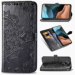Embossed Mandala Flower Leather Case for Xiaomi Redmi K30 Pro/Redmi K30 Pro Zoom – Black
