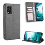 Auto-absorbed Retro Leather Shell Stand Wallet Case for Xiaomi Mi 10 Lite 5G/10 Youth 5G – Black