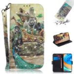 Pattern Printing Light Spot Decor Leather Wallet Phone Case for Xiaomi Redmi Note 9 Pro – Animal World