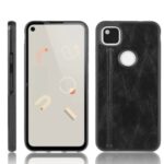 PU Leather Coated PC + TPU Cell Phone Cover for Google Pixel 4a – Black