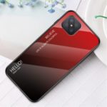 Gradient Color Tempered Glass + PC + TPU Hybrid Case for OPPO A92s – Red / Black