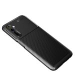Drop Resistant Carbon Fiber Texture TPU Phone Cover for Realme 6 – Black