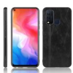 PU Leather Coated PC + TPU Hybrid Mobile Cover for vivo Y50 – Black