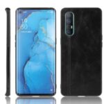 PU Leather Coated PC + TPU Hybrid Phone Case for OPPO Find X2 Neo – Black