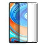 ENKAY 5Pcs/Set Full Glue 0.26mm 9H 2.5D Tempered Glass Full Screen Protector Film for Xiaomi Redmi Note 9/Note 9 Pro