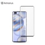 AMORUS Full Covering 3D Curved Full Glue Tempered Glass Screen Film for Huawei Honor 30 Pro – Black