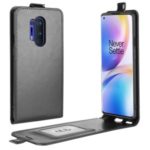Crazy Horse Vertical Flip Leather Cell Phone Case for OnePlus 8 Pro – Black