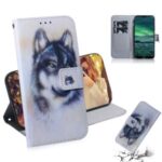 Pattern Printing Wallet Leather Case Stand Phone Covering for Nokia 2.3 – Wolf
