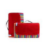 Moisture-proof Outdoor Picnic Mat Blanket Rug Mattress Pad 200x200cm – Red/Stripe