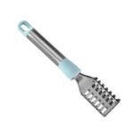 Stainless Steel Manual Fish Scales Scraping Planer Cleaner Fish Cleaning Knife Tweezers Gadget – Blue