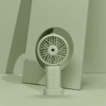 F21 USB Rechargeable Humidifier Fan Hand-held Portable Cooling Fan – Green