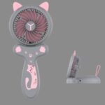 Creative Cat Mini USB Rechargeable Fan Foldable Fans Portable Cooling Fan – Grey
