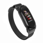 YD8 Steel Wristband Smart Bracelet Fitness Tracker Heart Rate Baby Temperature Monitor – Black