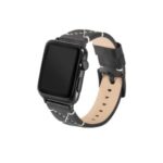 X Shape Stitching PU Leather Smart Watch Strap for Apple Watch Series 5/4 44mm / Series 3/2/1 42mm – Black
