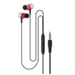 R10 3.5mm In-ear Wired Metal Earphone with Mic for Mobile Phones and Tablets – Red