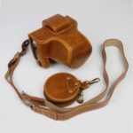 PU Leather Half Camera Case Cover for Fujifilm Fuji X-T200 – Brown