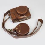 PU Leather Half Camera Case Bag Protector for Fujifilm Fuji X100V – Coffee