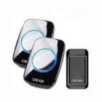CACAZI Home Wireless Doorbell Smart Bell Remote Waterproof Doorbell – Black/US Plug – Black//US Plug