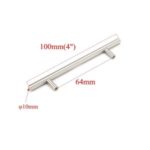10 Pcs/Pack T-shape Hole Stainless Steel Door Bar Knob Furniture Drawer Cabinet Handles – 10x64x100mm